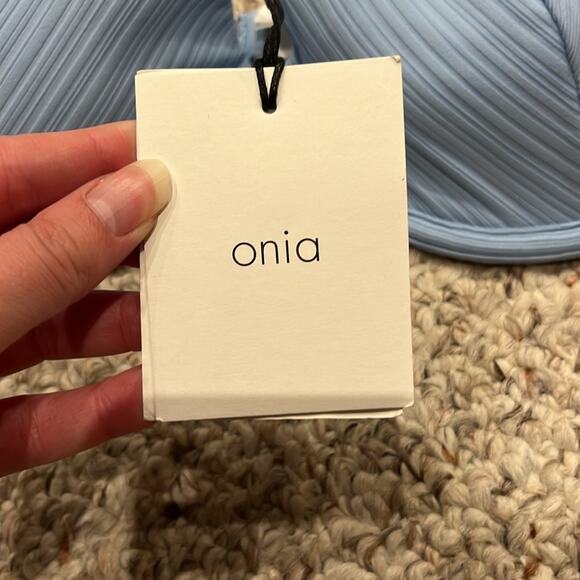 NWT Onia Dalia Bikini Top Sz XL Ribbed Airy Blue Summer Vacation Beach Underwire - Picture 3 of 5